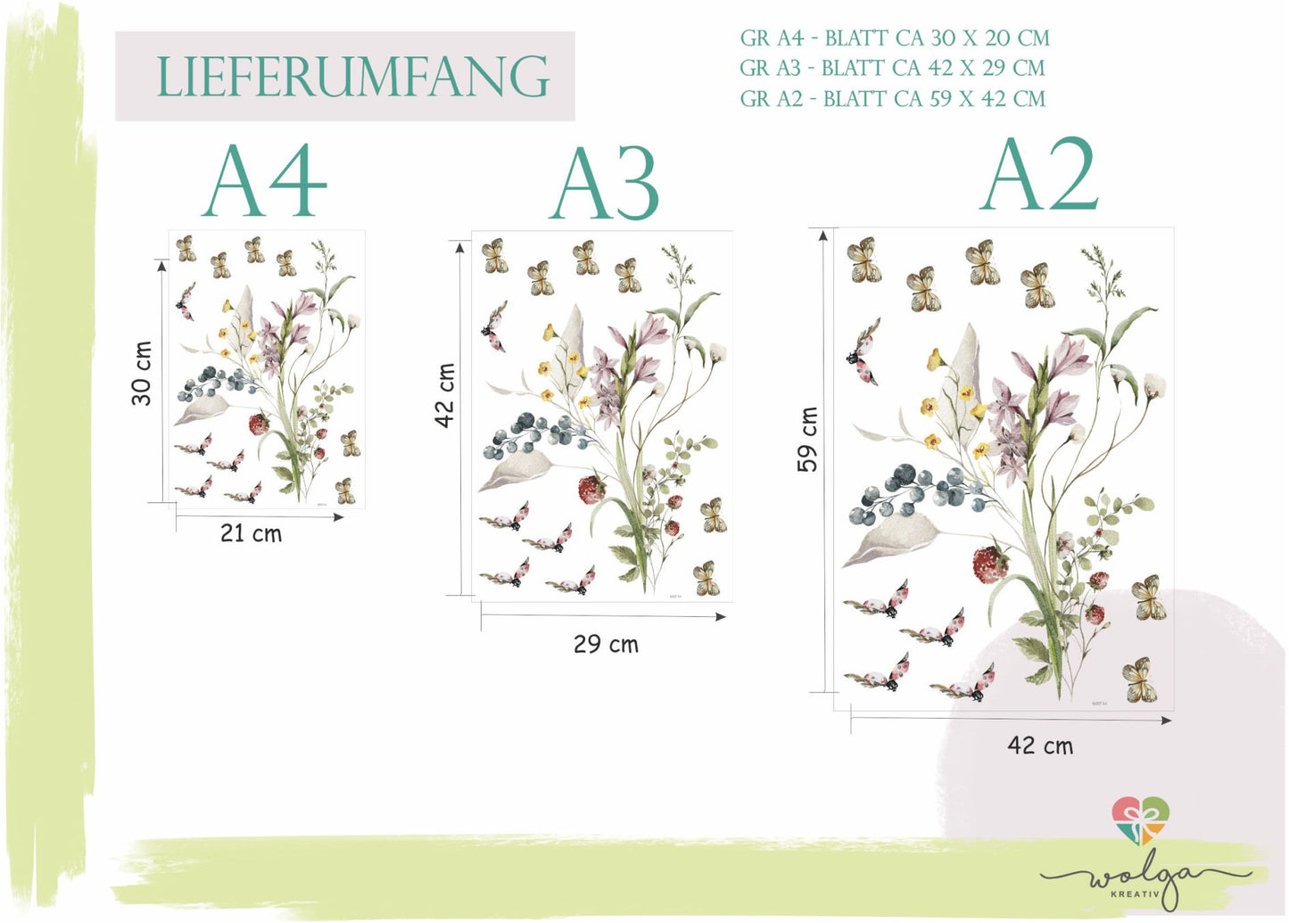 Fensteraufkleber Wiesenblumen Marienkäfer