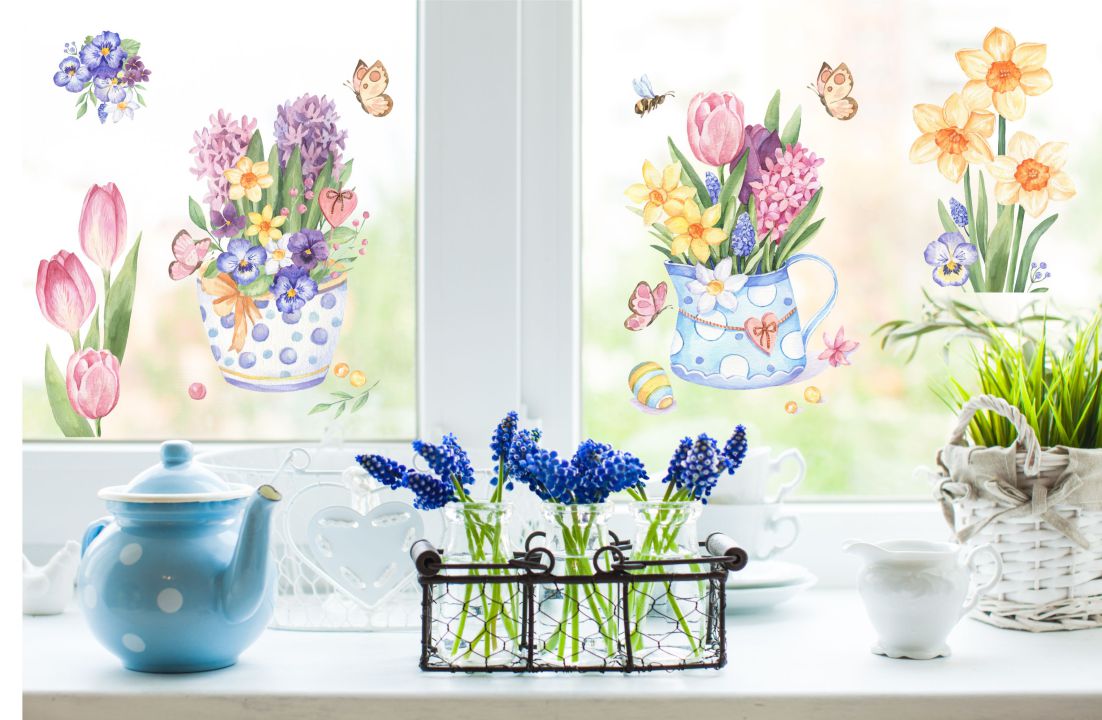 fensteraufkleber fensterbild blumen frühling wolga-kreativ