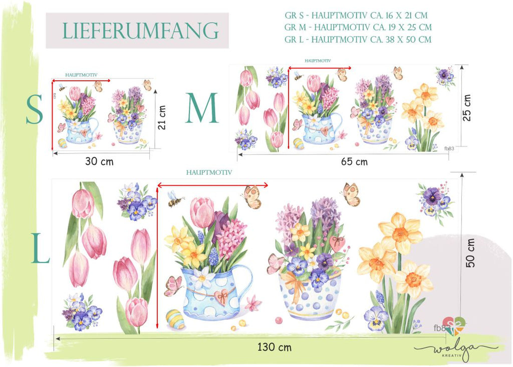Fensteraufkleber Tulpen Narzissen