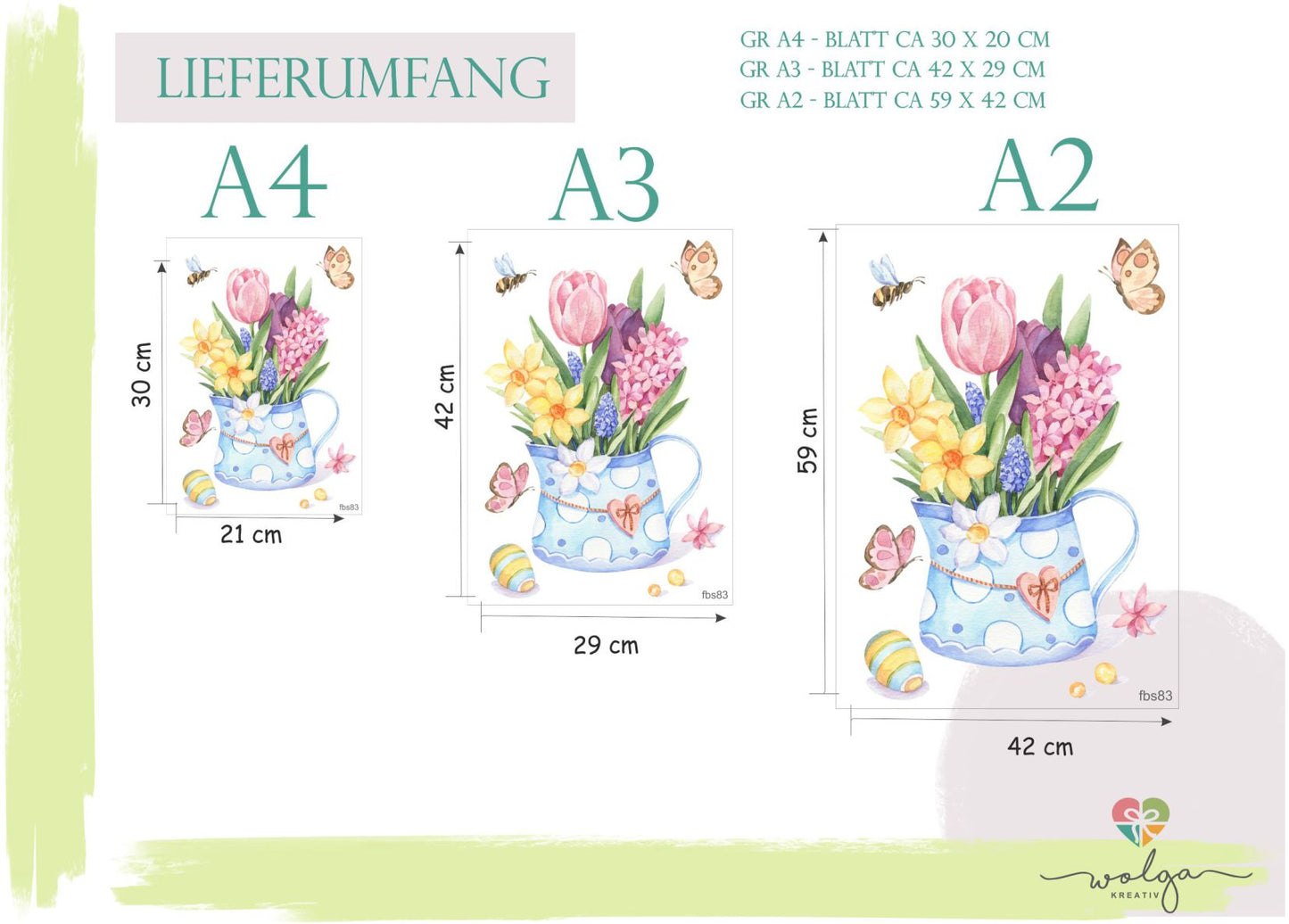 Fensterbild Frühlingsblumen Osterei