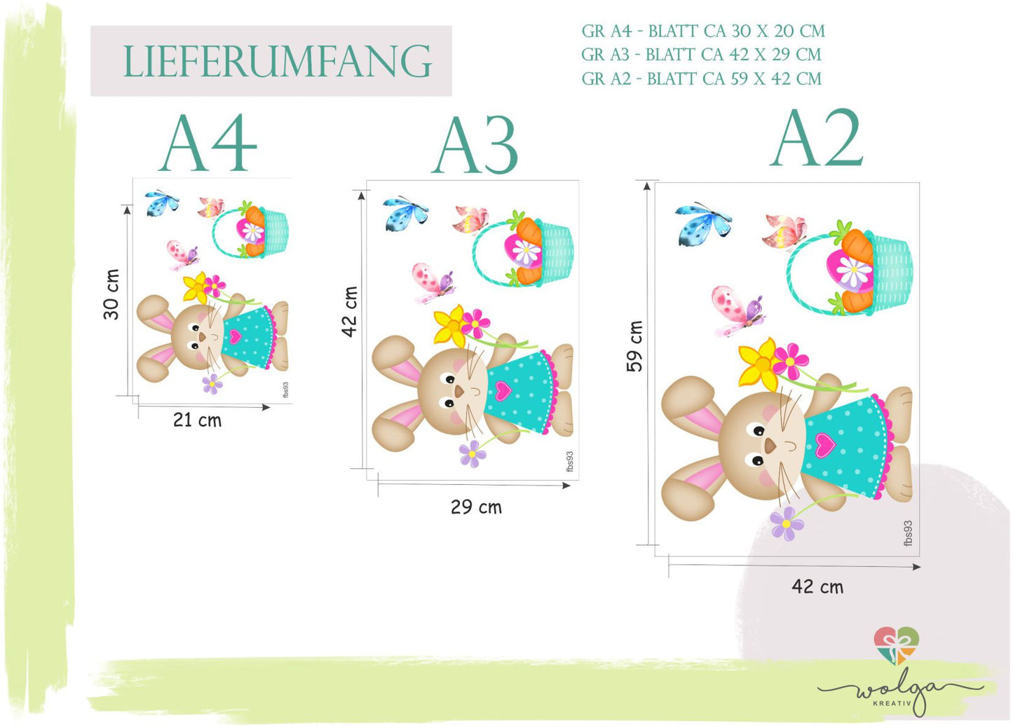 Fensteraufkleber Kinderzimmer Osterhase Mädchen