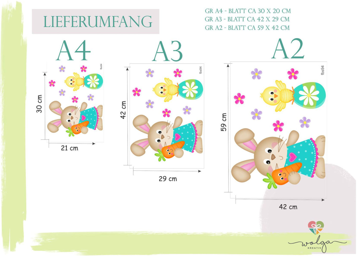 Fensteraufkleber Osterhase Mädchen und Kücken