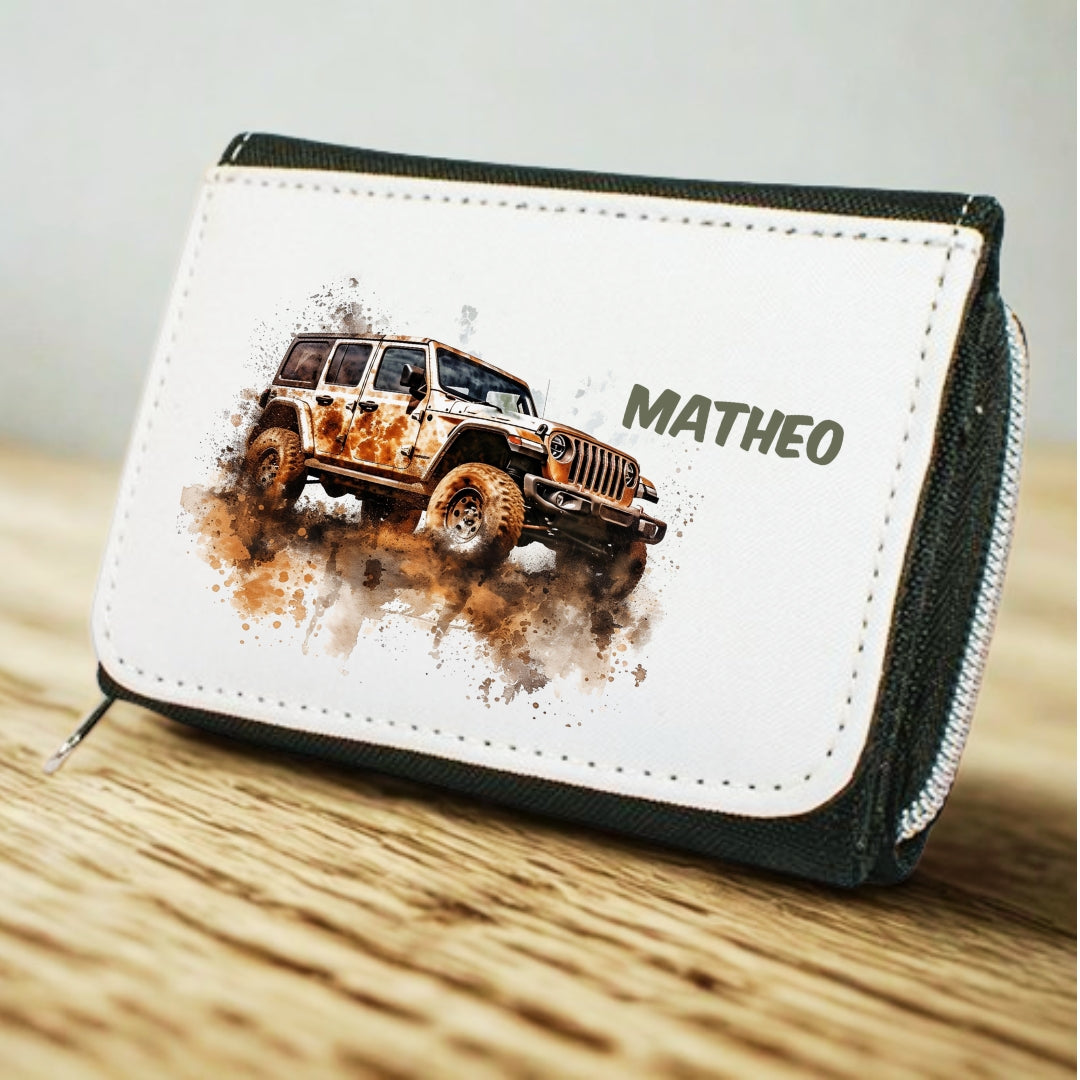 Kinder Geldbeutel Auto personalisiert mit Namen – Portemonnaie Jungen