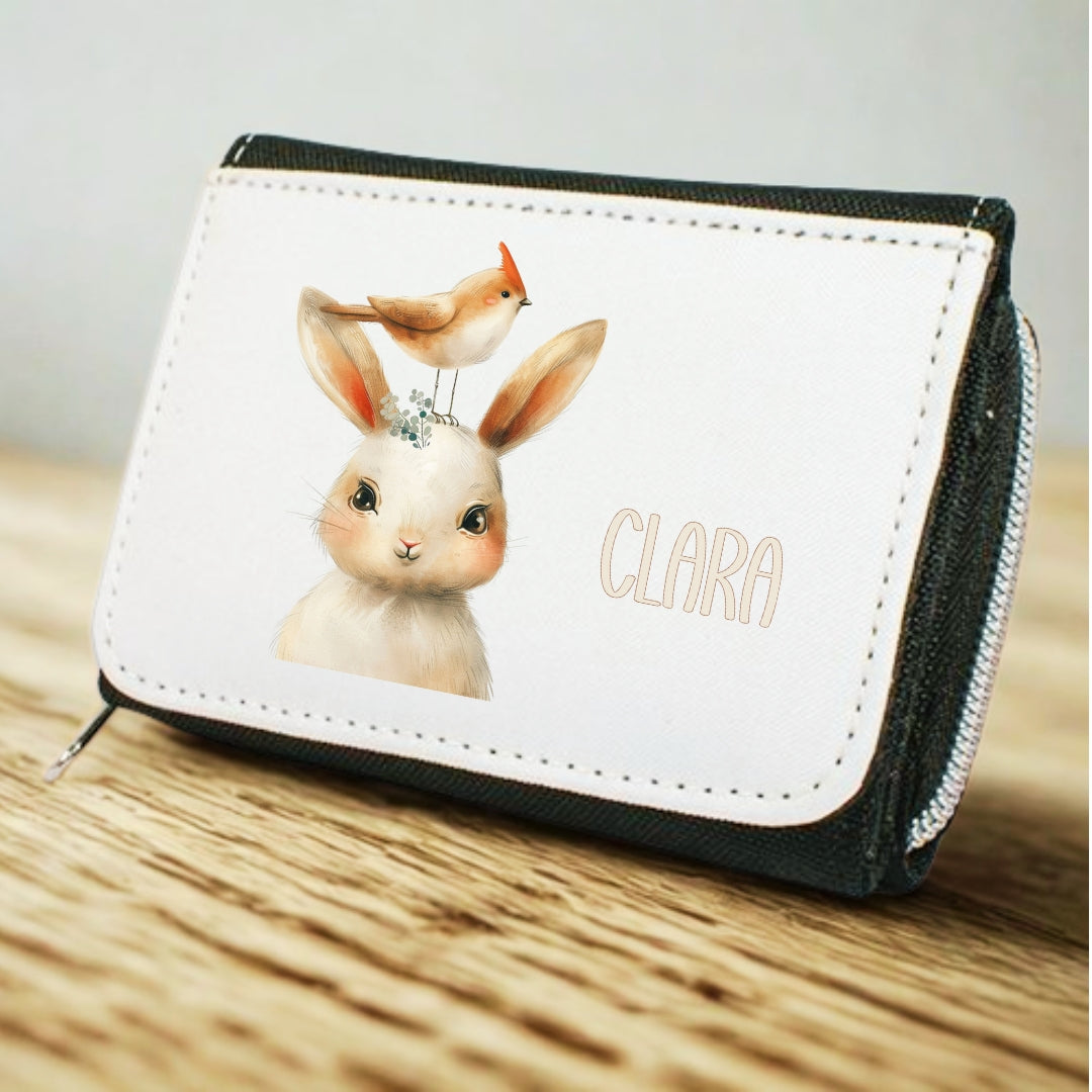 Kinder Geldbeutel Tiere personalisiert mit Namen – Löwe, Fuchs & Reh