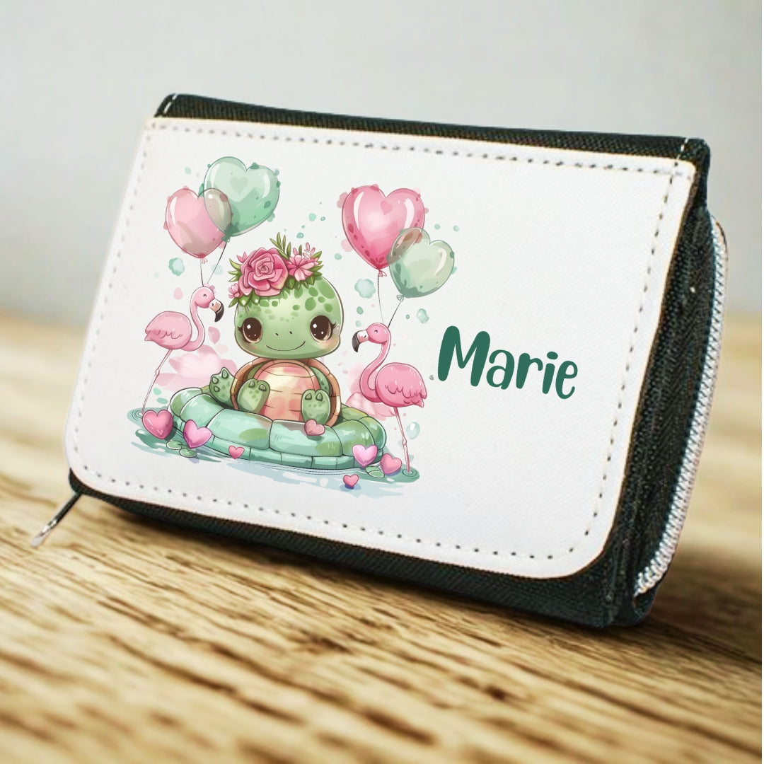 Kinder Geldbeutel Tiere mit Ballon personalisiert – Katze, Panda & Co.