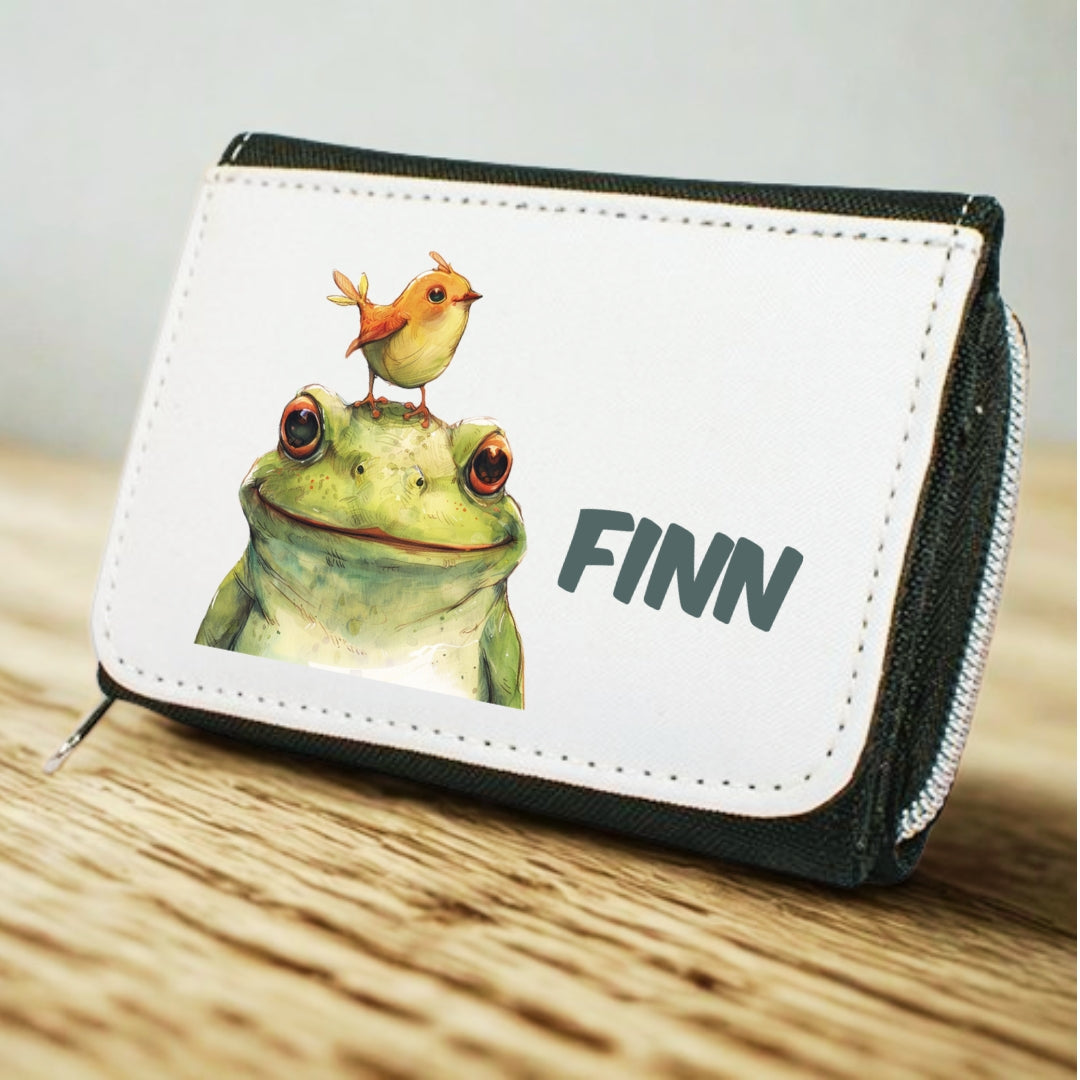 Kinder Geldbeutel Tiere personalisiert – Pinguin, Panda, Tiger & Zebra