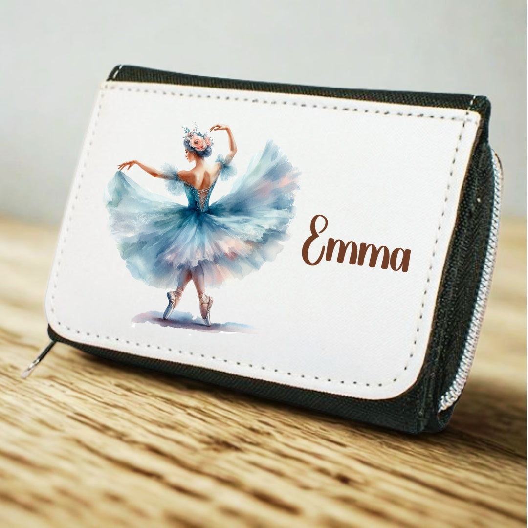 Kinder Portemonnaie Ballerina personalisiert mit Namen – Geschenk Mädchen