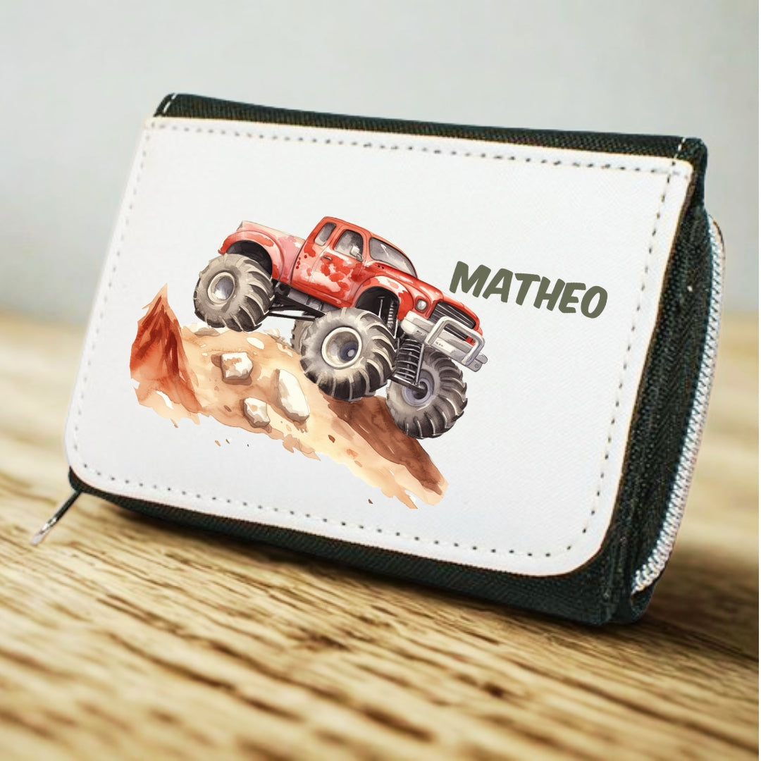 Kinder Geldbeutel Auto personalisiert mit Namen – Portemonnaie Jungen
