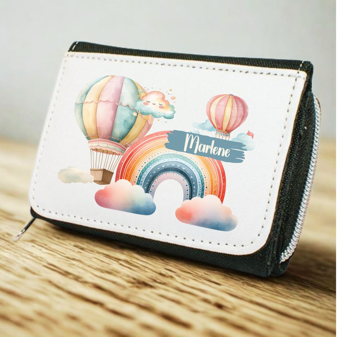 Kinder Geldbeutel Regenbogen personalisiert mit Namen – Portemonnaie Mädchen