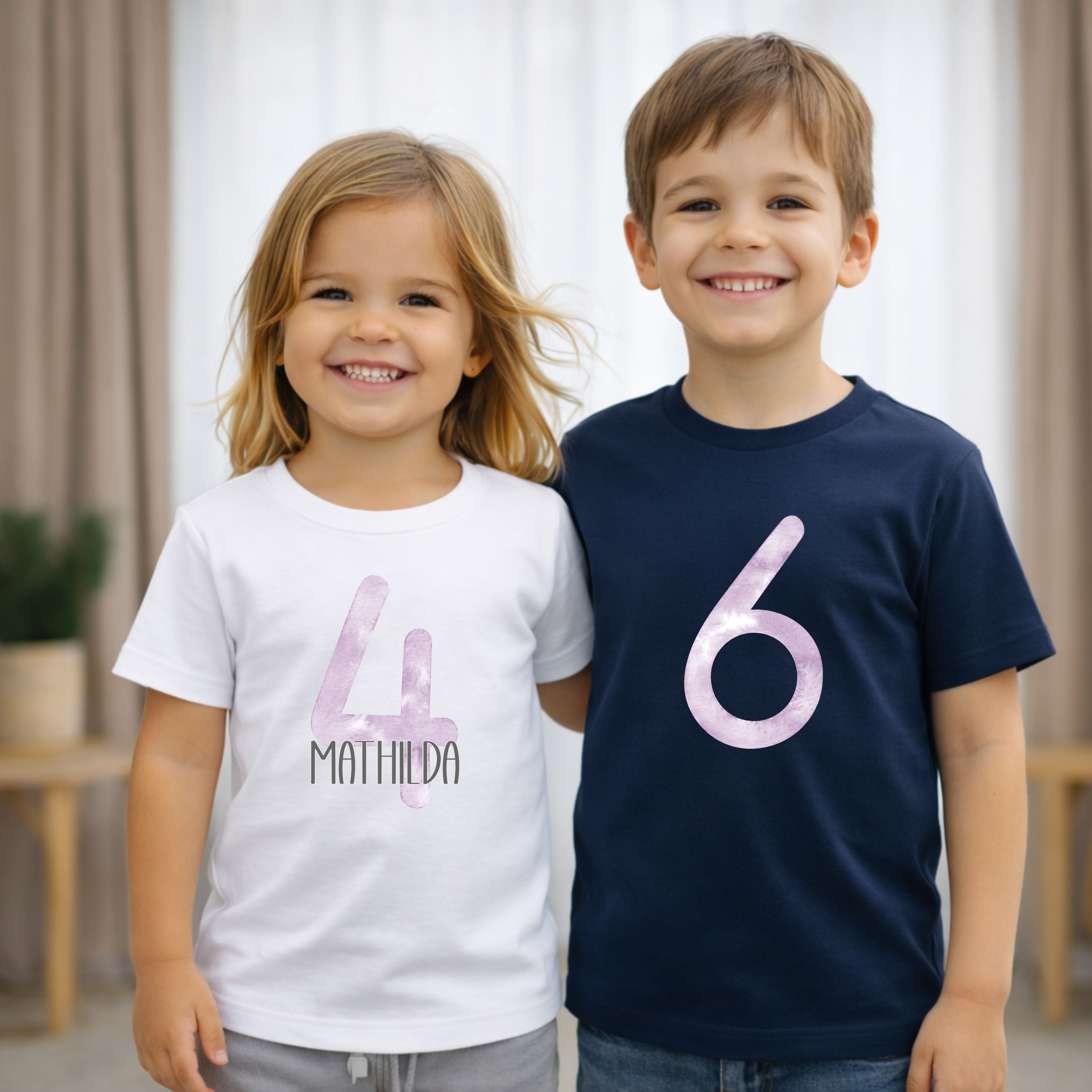 Geburtstagsshirt Kinder T-Shirt mit Zahl Beere Motiv personalisiert mit Name und Alter