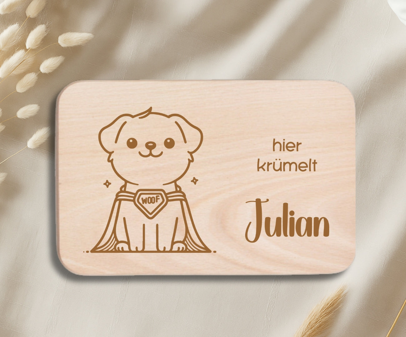 Personalisiertes Frühstücksbrettchen Kinder – Lustige Tiermotive mit Gravur (Elefant, Katze, Maus, Giraffe & Hund)
