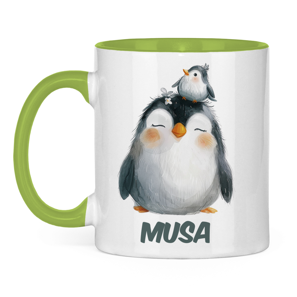 Kindertasse mit bunten Tiermotiven und Wunschnamen – personalisierte Tasse für Kinder mit farbenfrohem Design