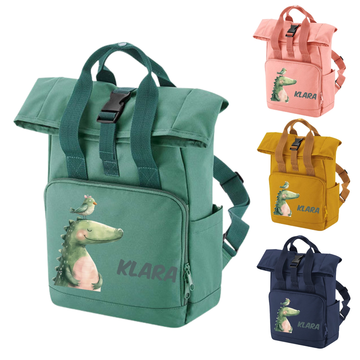 Kinderrucksack bunte Tiermotive personalisiert