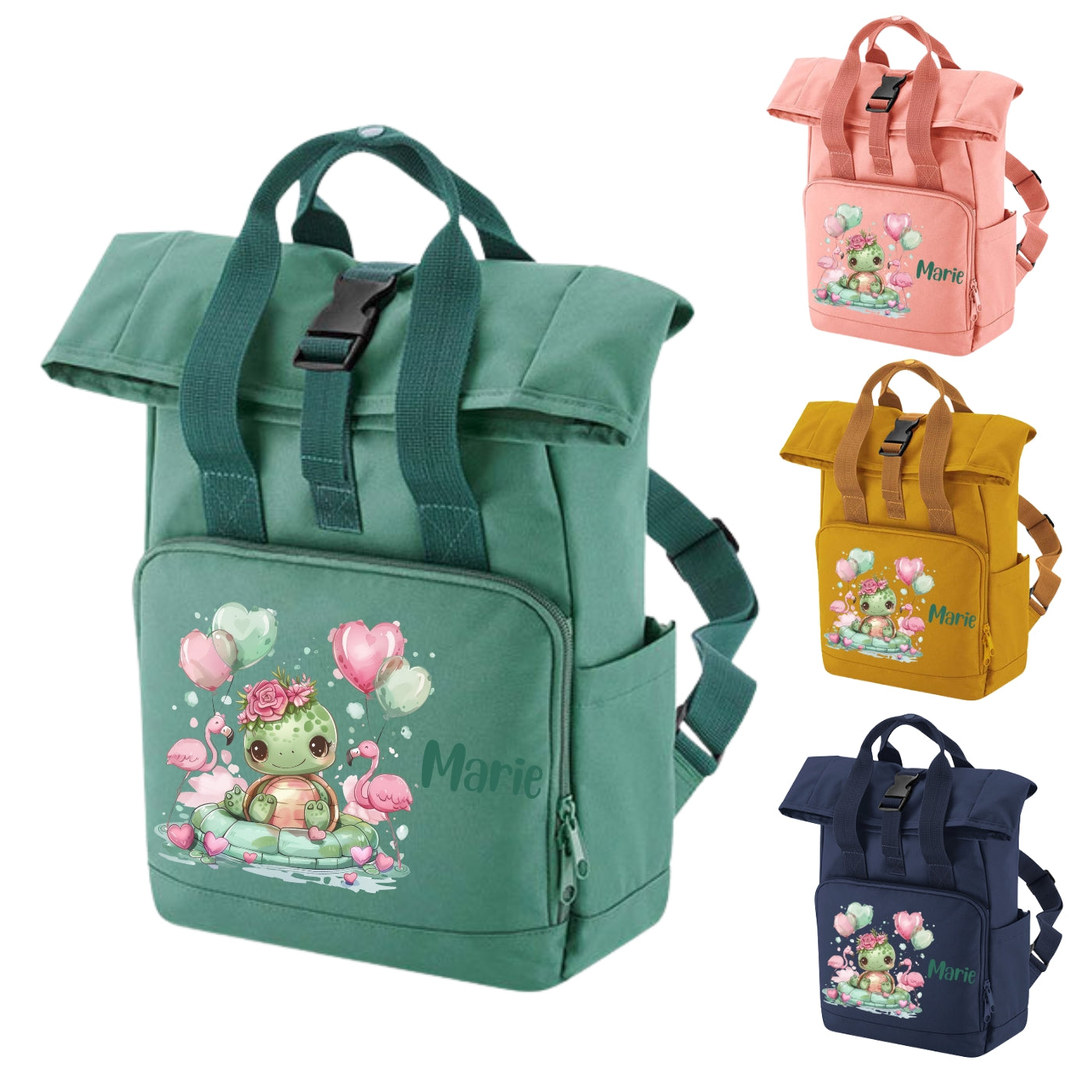 Kindergartenrucksack mit Tiermotiven und Namen