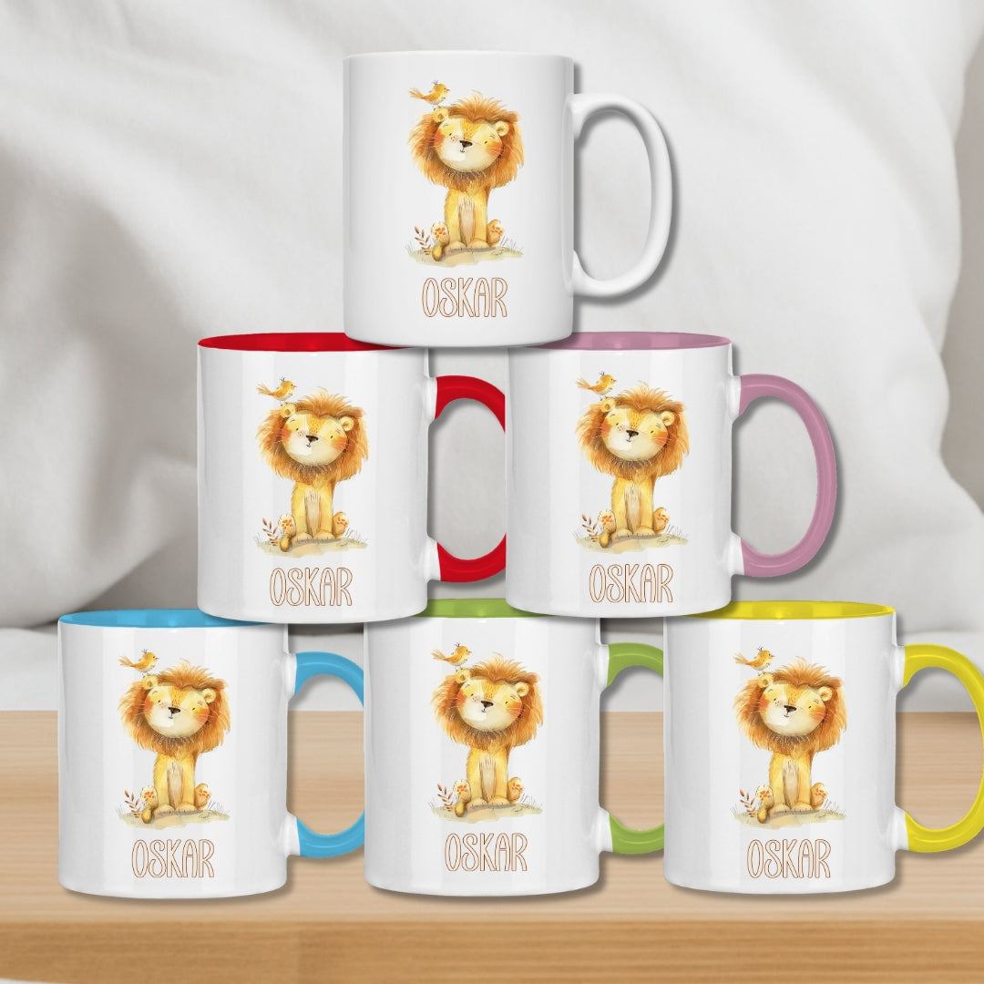 Kindertasse personalisiert – Keramiktasse mit Tieren und Namen