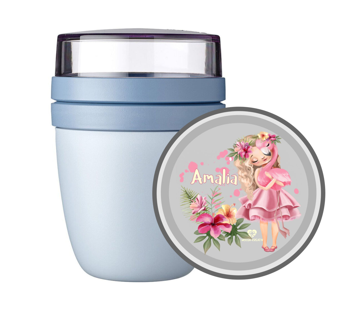 personalisiertes Lunchpot Flamingo