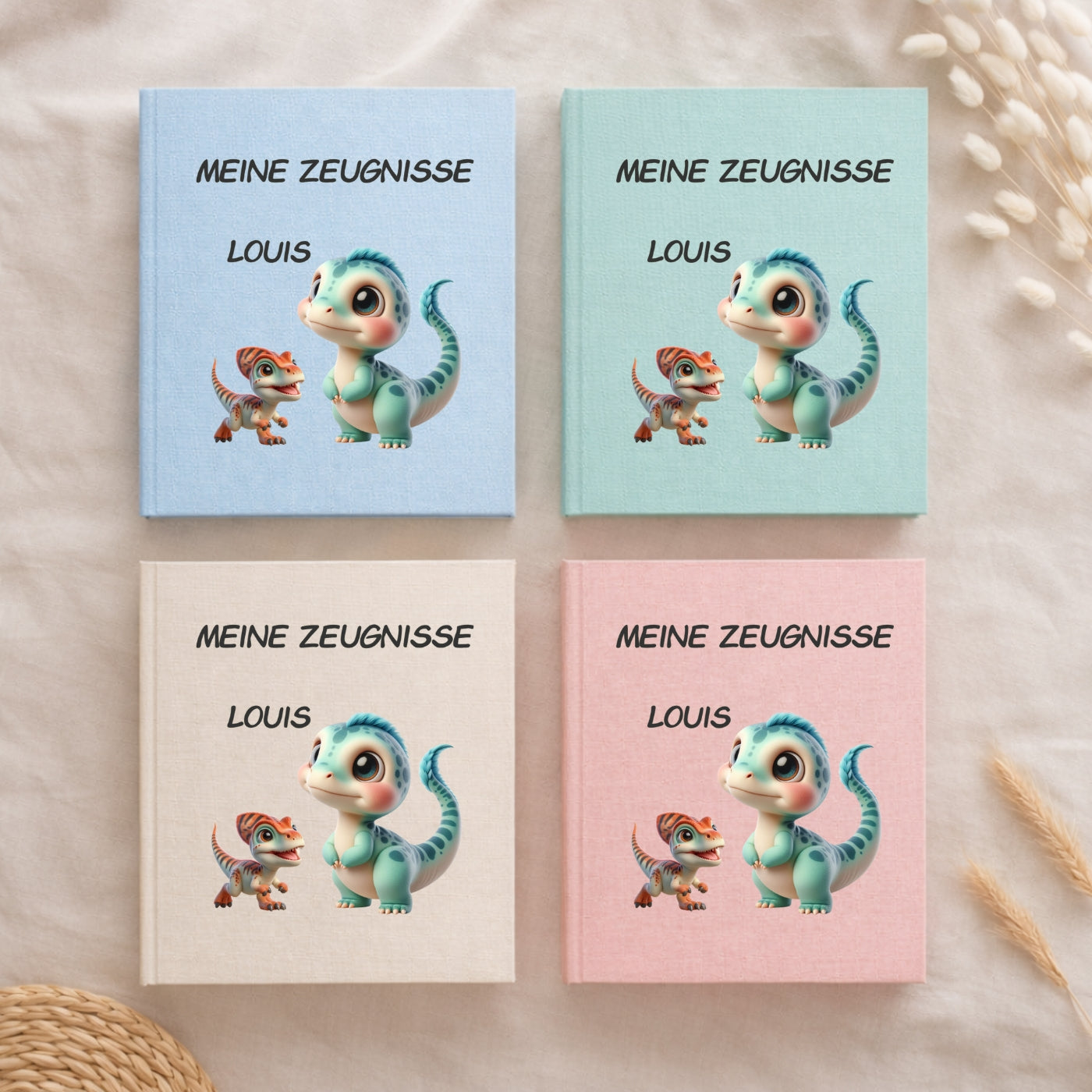 Zeugnismappe Dino personalisiert A4
