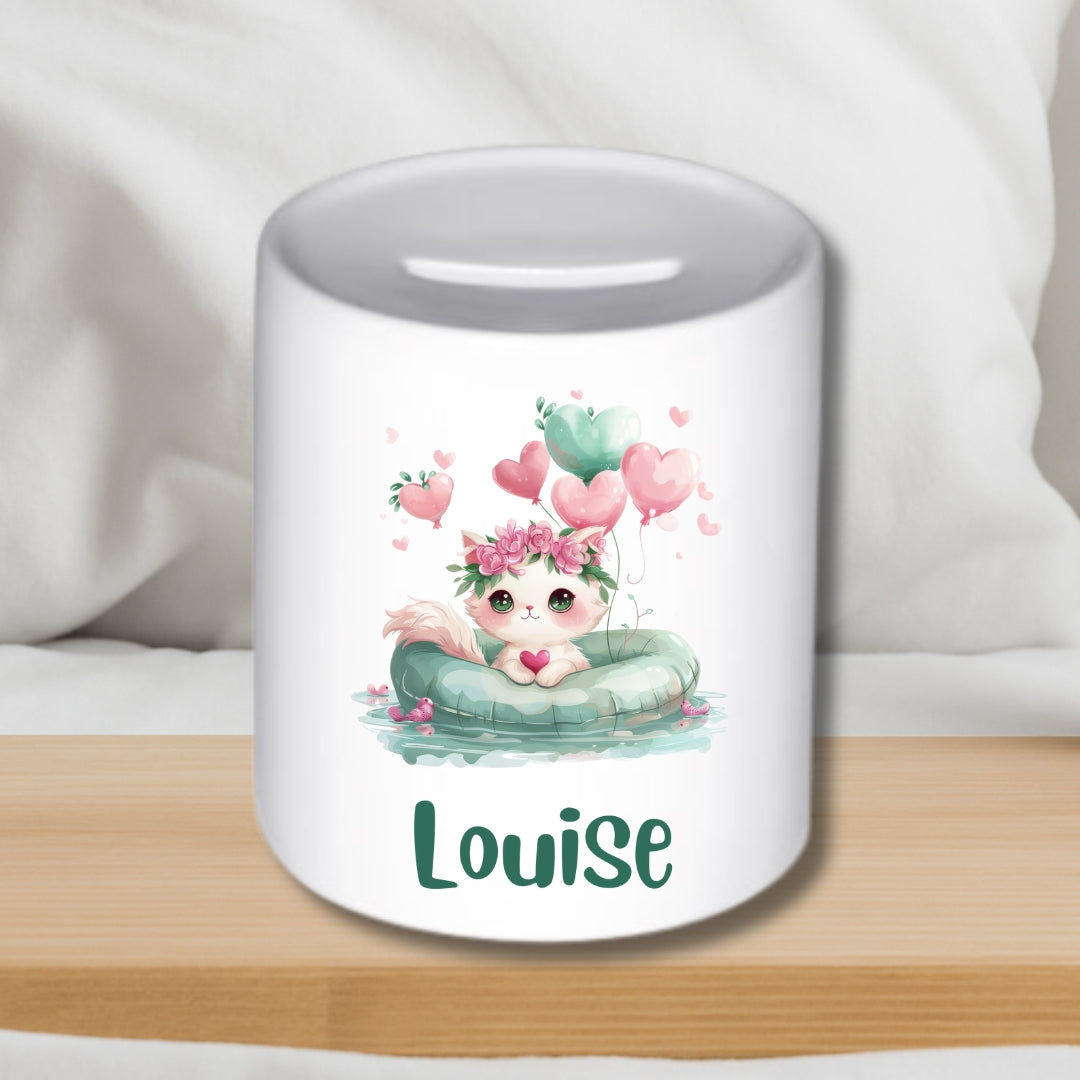 Spardose Grüne Tierchen – Keramik-Spardose für Kinder