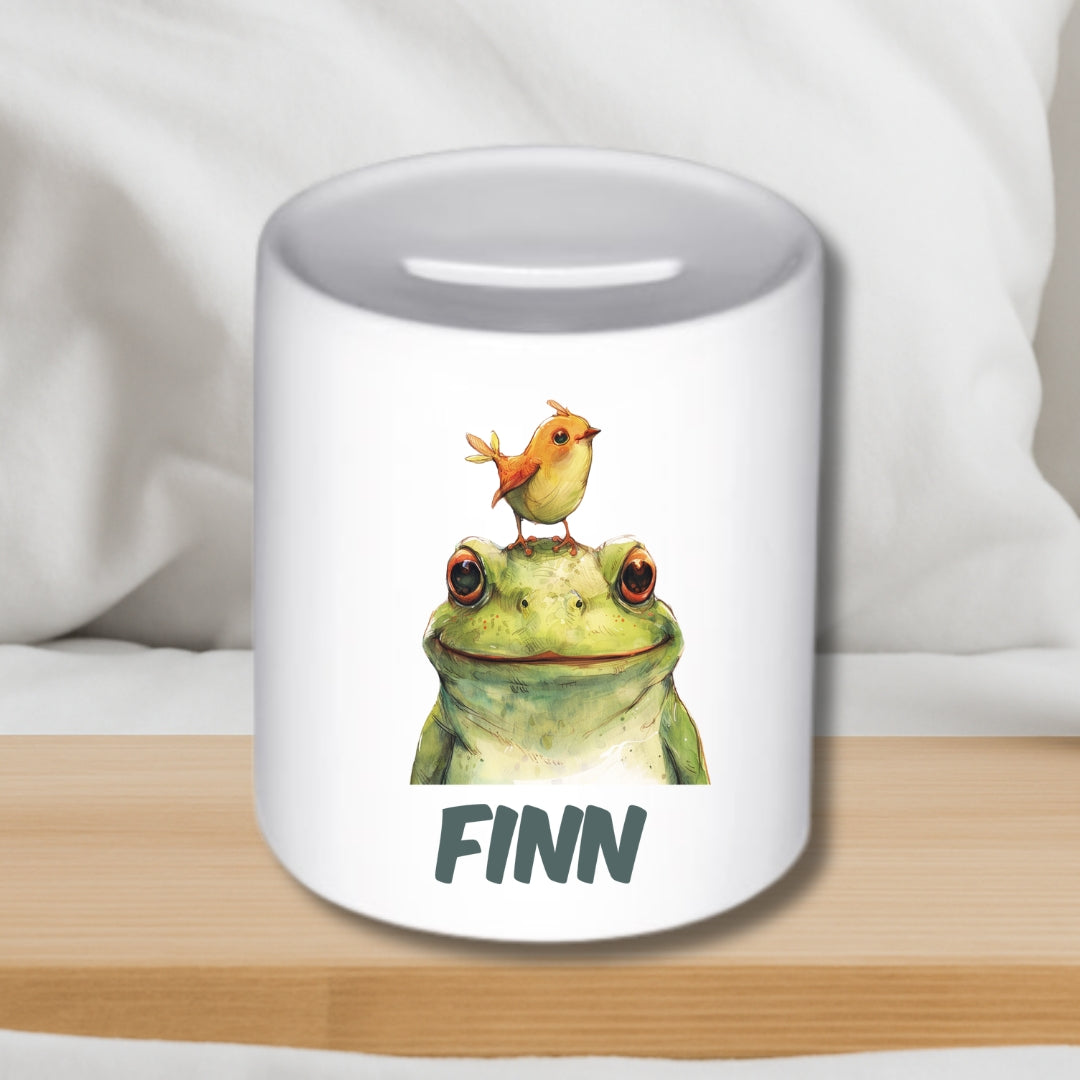 Bunte Tier-Spardose für Kinder – Personalisierte Keramik Spardose