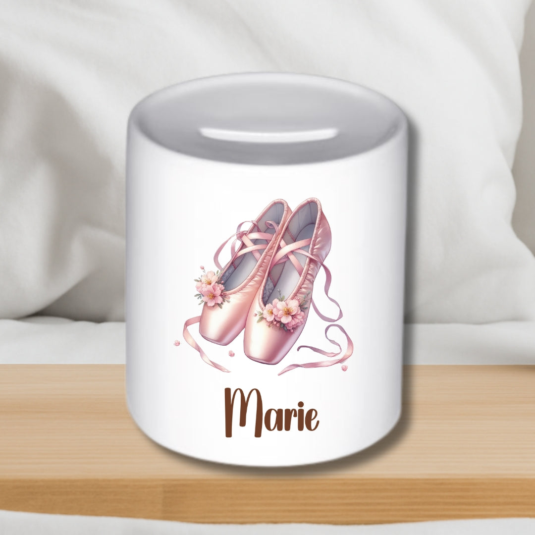 Spardose Ballerina für Kinder – Personalisierbar mit Namen