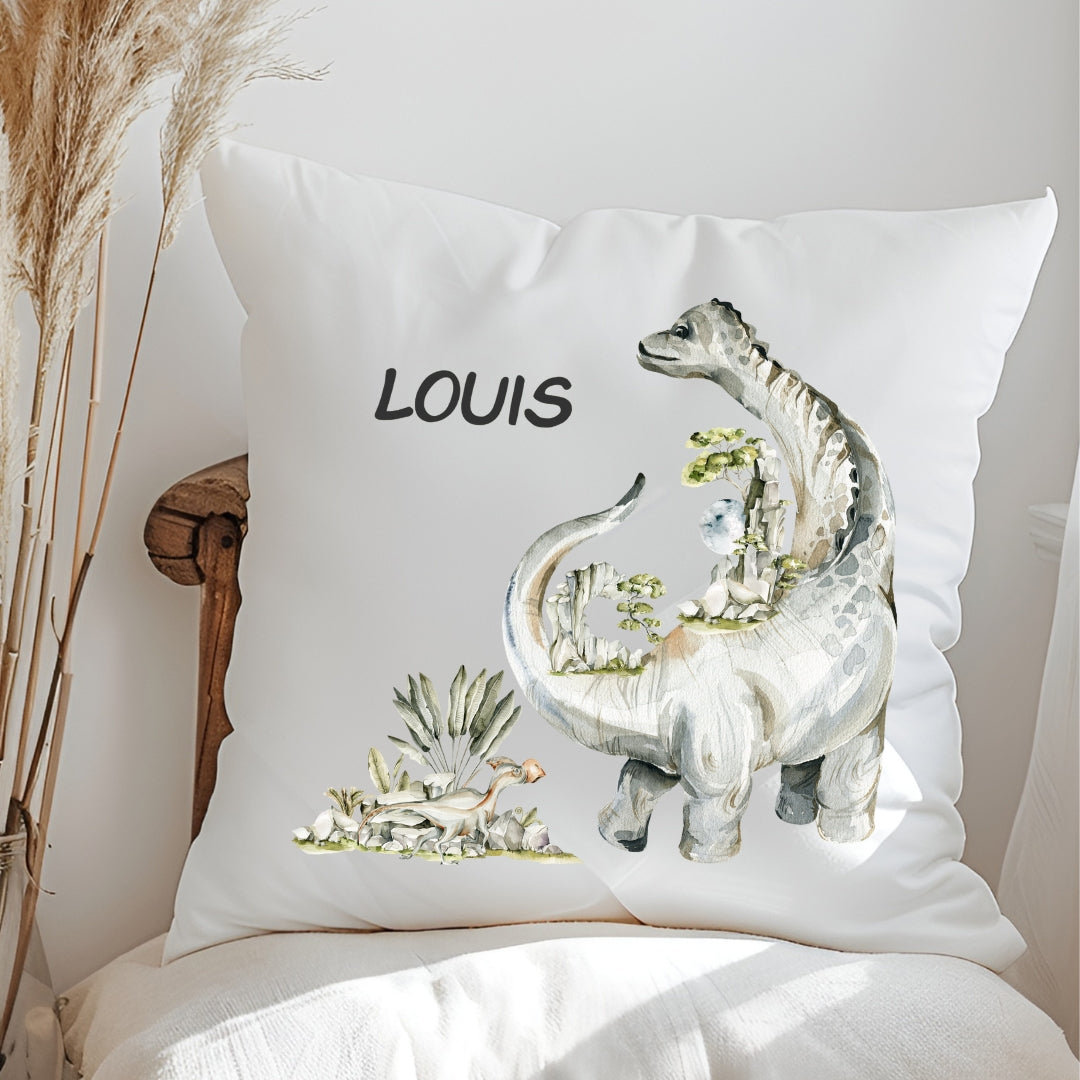 Personalisiertes Dinosaurier-Kissen mit Namen – Dino-Kuschelkissen