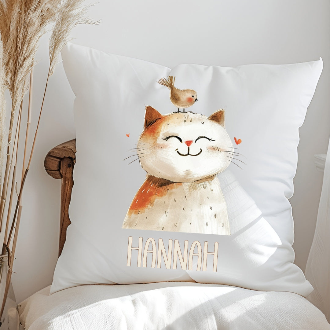 Personalisiertes Kissen mit süßen Tieren – Reh, Katze, Bär & Löwe