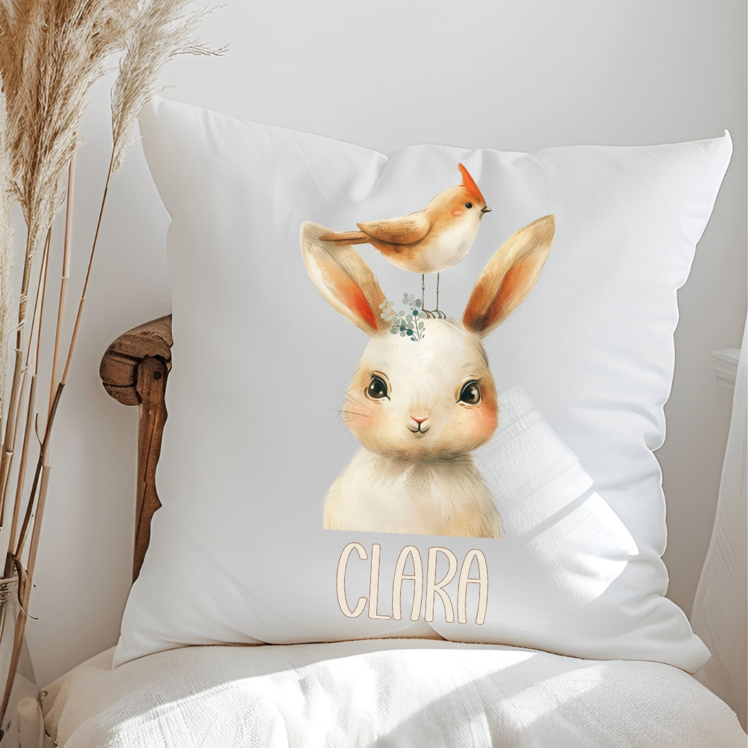 Personalisiertes Kissen mit süßen Tieren – Reh, Katze, Bär & Löwe