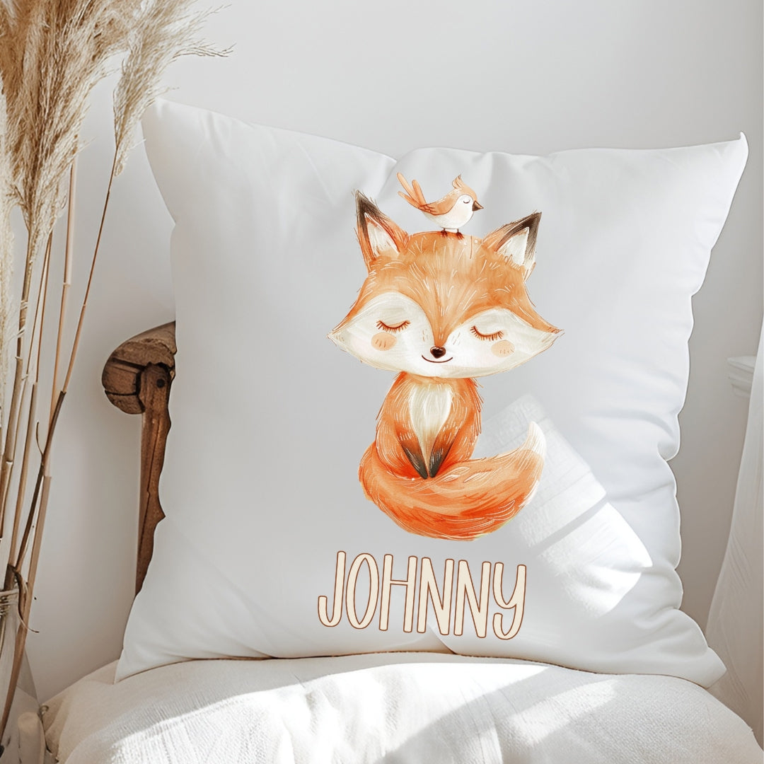 Personalisiertes Kissen mit süßen Tieren – Reh, Katze, Bär & Löwe