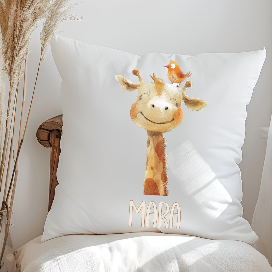 Personalisiertes Kissen mit süßen Tieren – Reh, Katze, Bär & Löwe