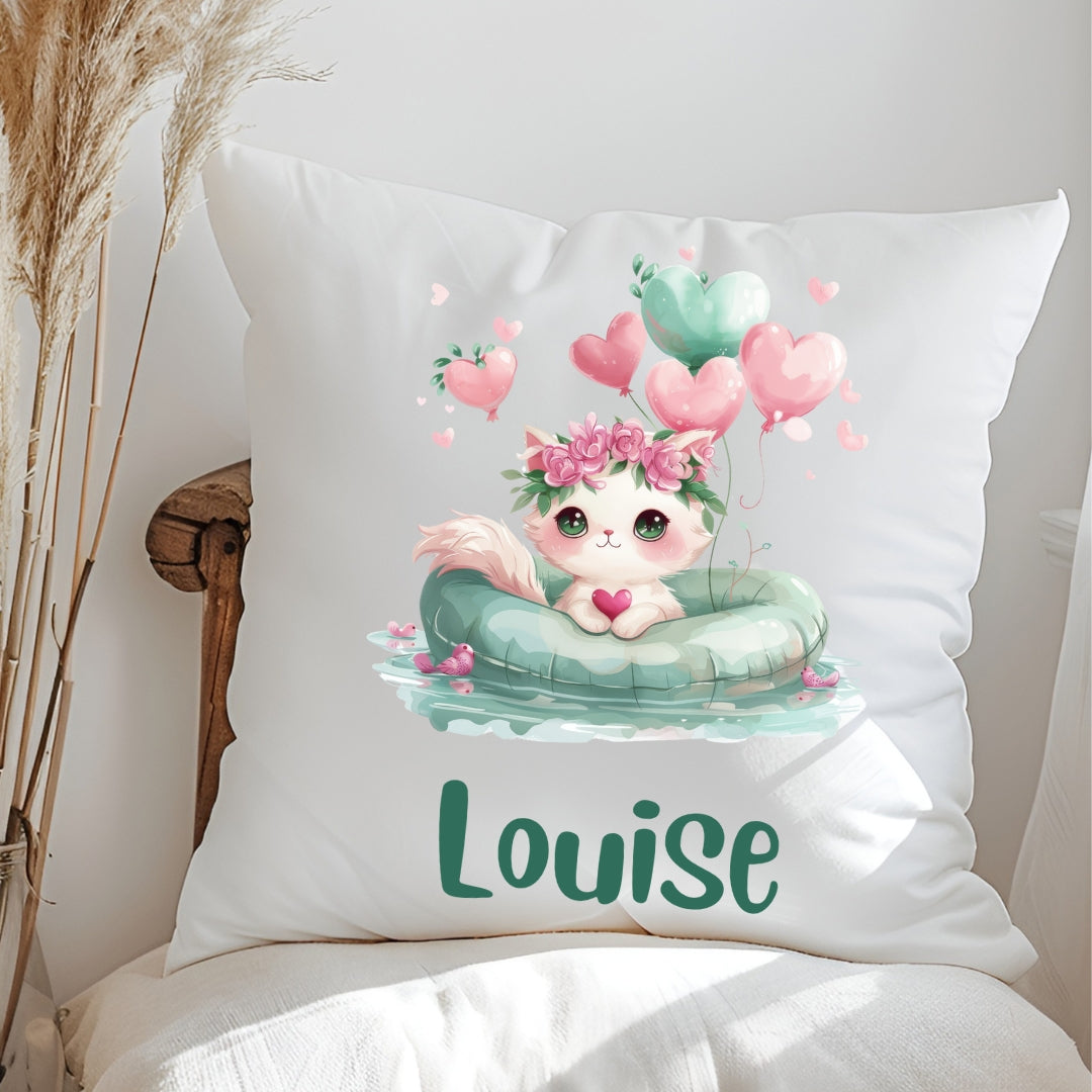 Personalisiertes Kissen mit grünen Tierchen – süß, niedlich & mit Namen