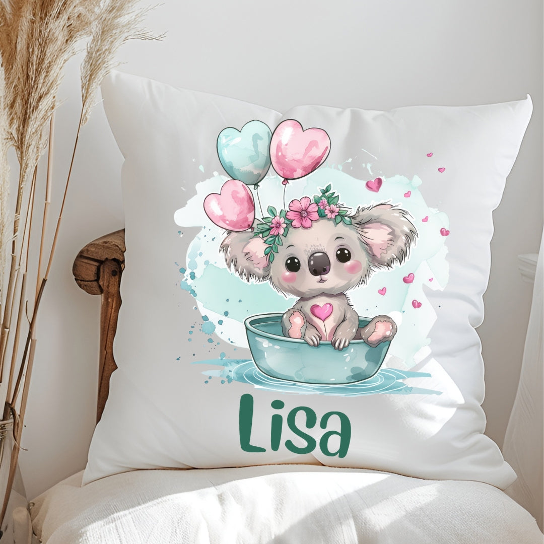 Personalisiertes Kissen mit grünen Tierchen – süß, niedlich & mit Namen