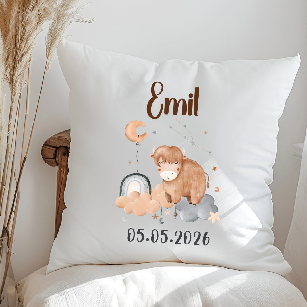 Sternzeichen Kissen mit Namen und Geburtsdatum personalisiertes Geschenk zur Geburt