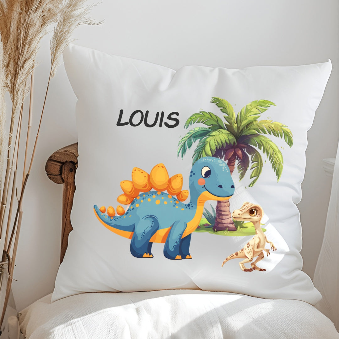 Personalisiertes Dinosaurier-Kissen mit Namen – Dino-Kuschelkissen