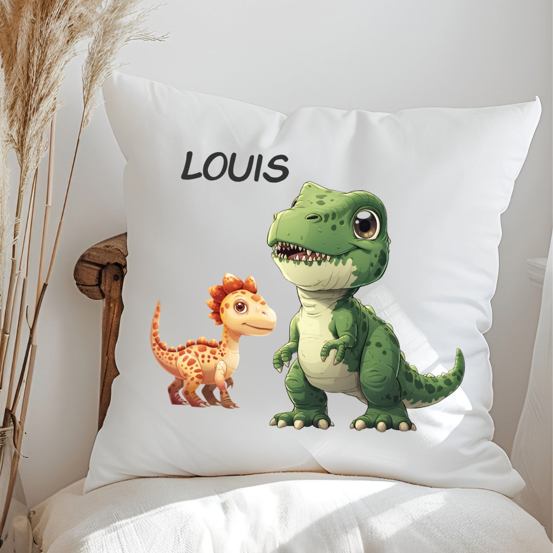 Personalisiertes Dinosaurier-Kissen mit Namen – Dino-Kuschelkissen