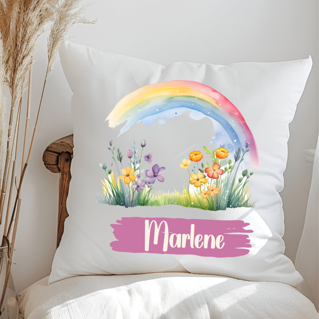 Personalisiertes Regenbogen-Kissen mit Namen