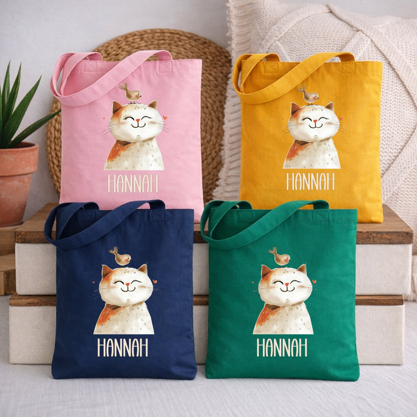 Personalisierte Kindertasche mit Tiermotiven – Stofftasche für Kindergarten