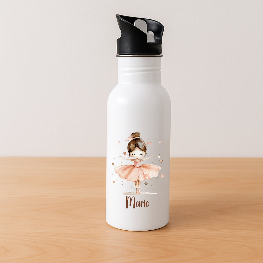 Personalisierte Kinder Trinkflasche Ballerina Motive