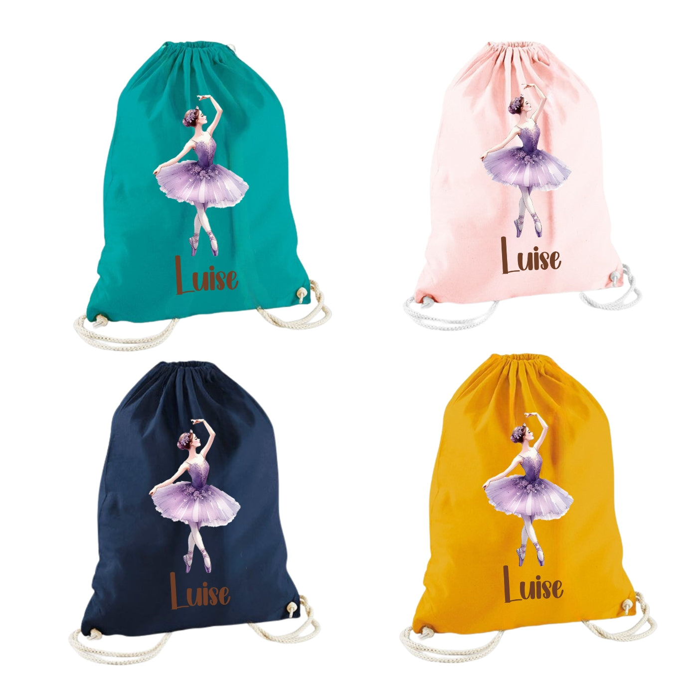 Turnbeutel Ballerina Mädchen personalisiert