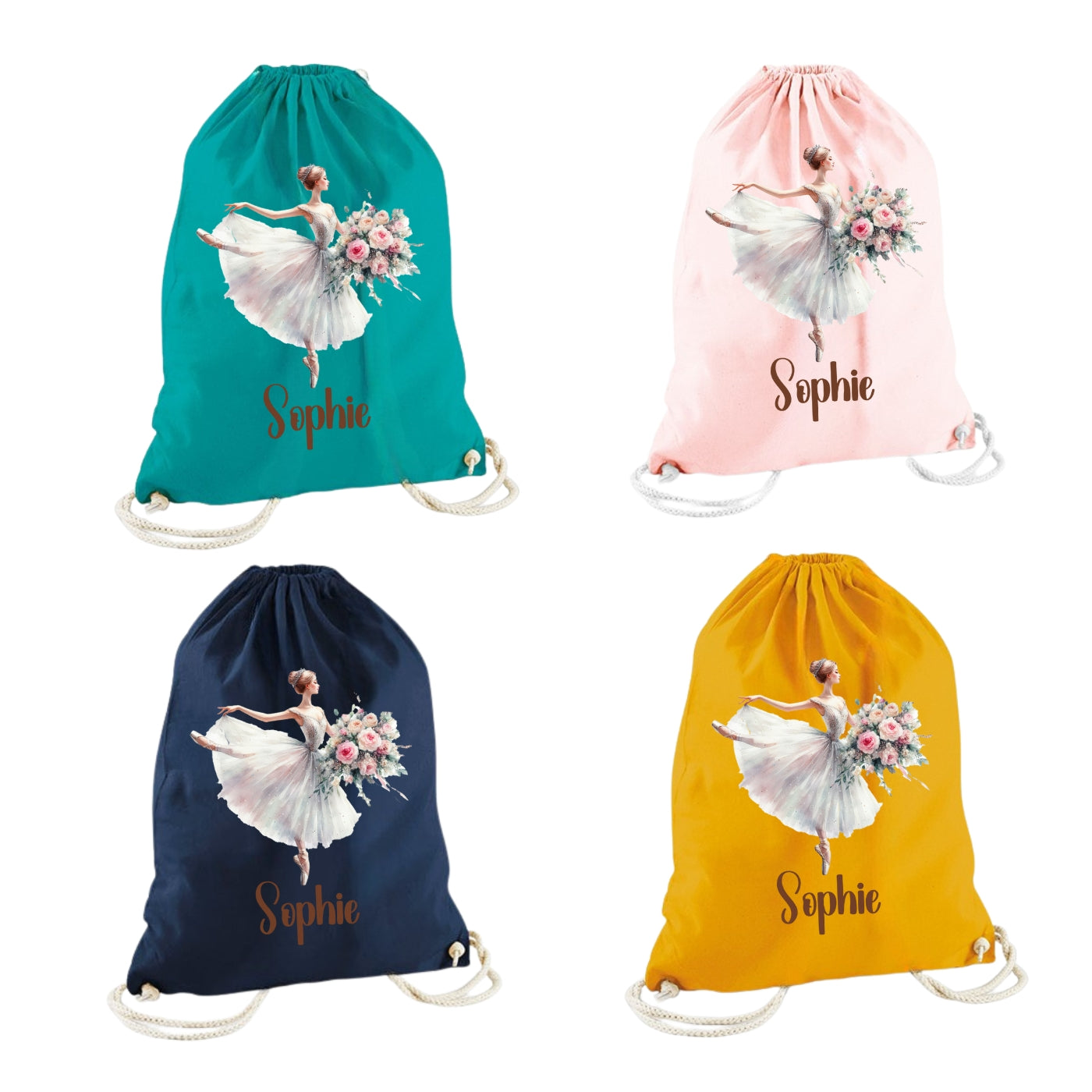 Turnbeutel Ballerina Mädchen personalisiert