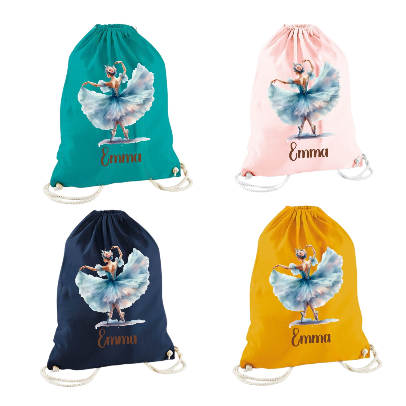 Turnbeutel Ballerina Mädchen personalisiert