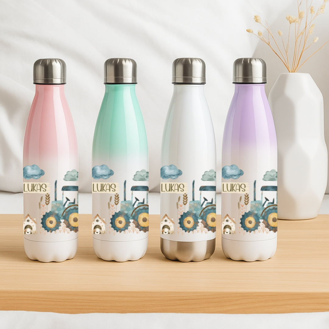 Personalisierte Trinkflasche für Kinder – Bauernhof Motive