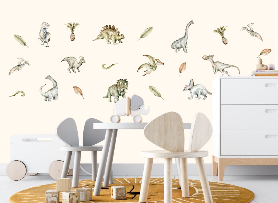 wandsticker wandaufkleber kinderzimmer jungenzimmer dino  wolga-kreativ