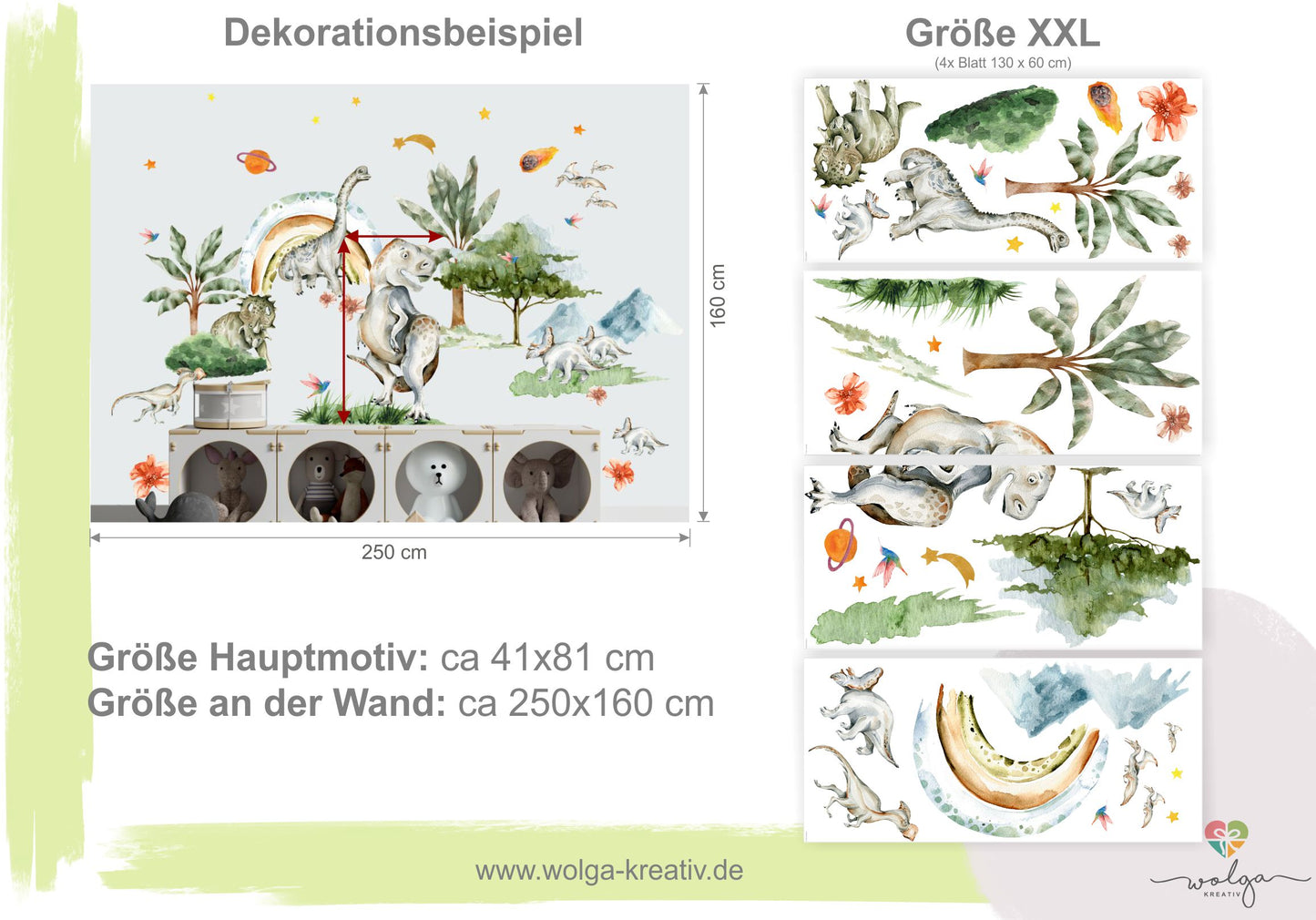 XXXL Wandsticker Dinosaurier Welt Jungen