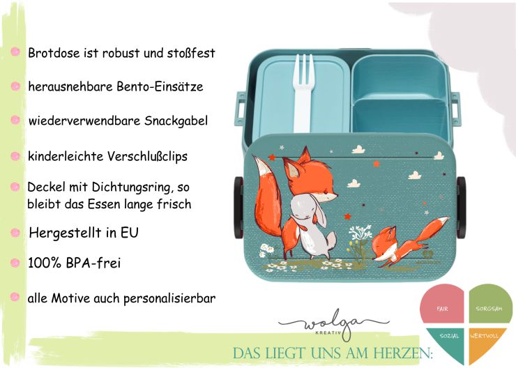 Brotdose Flamingo Blumen personalisiert - wolga-kreativ