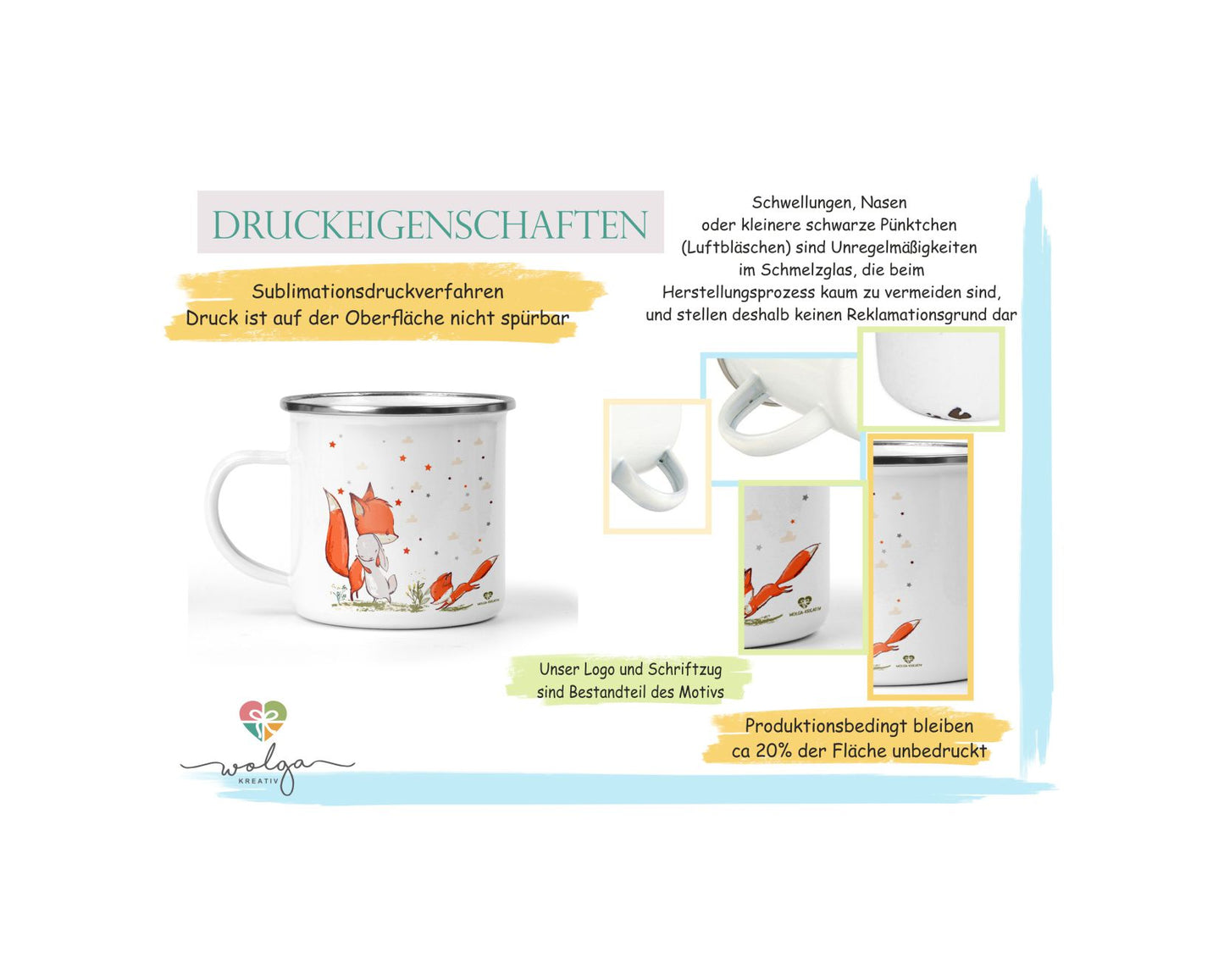 Emaille Tasse Lufttransport mit Name - wolga-kreativ