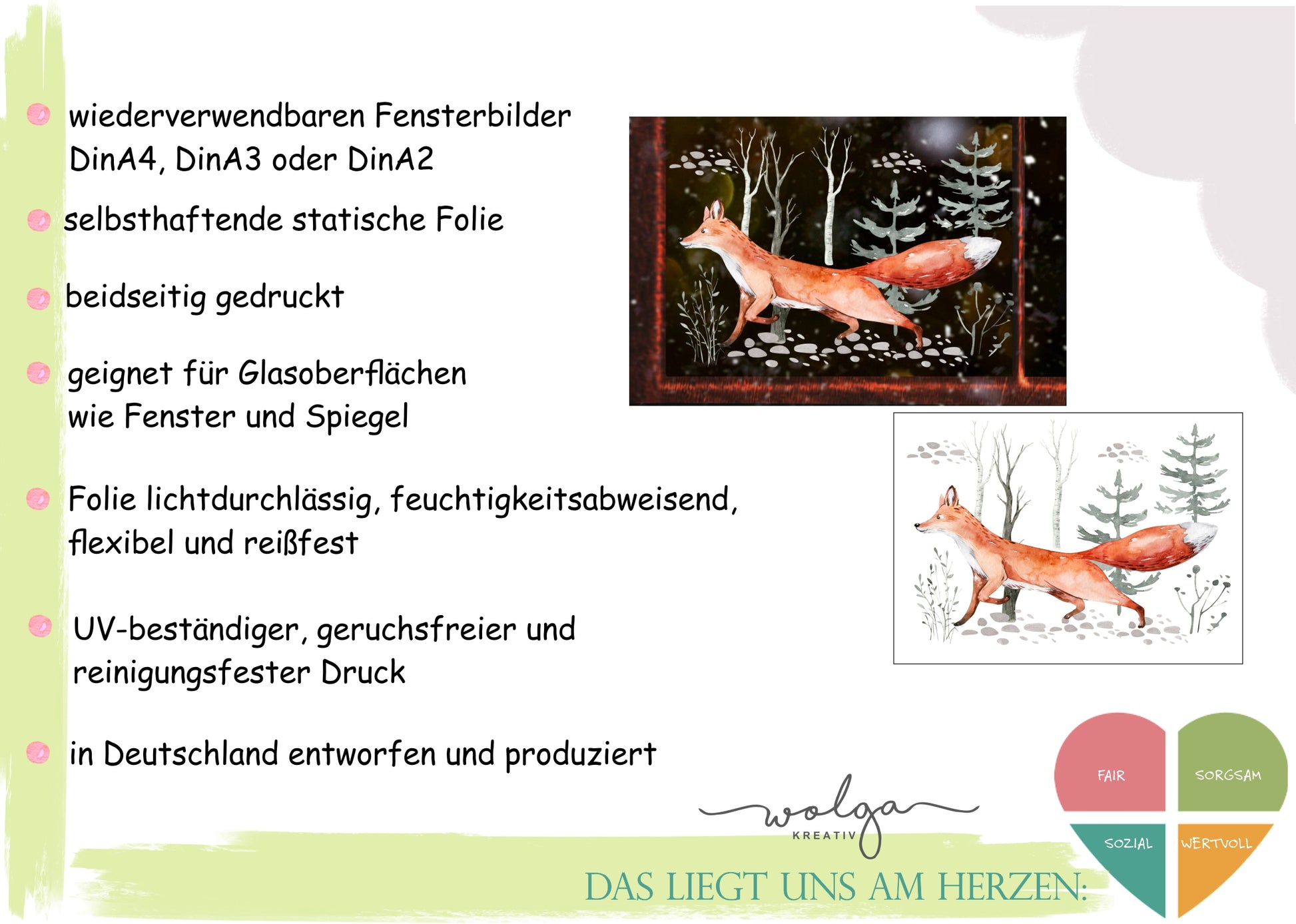 Fensterbild Weihnachtsdeko Zwerg rote Mütze - wolga-kreativ