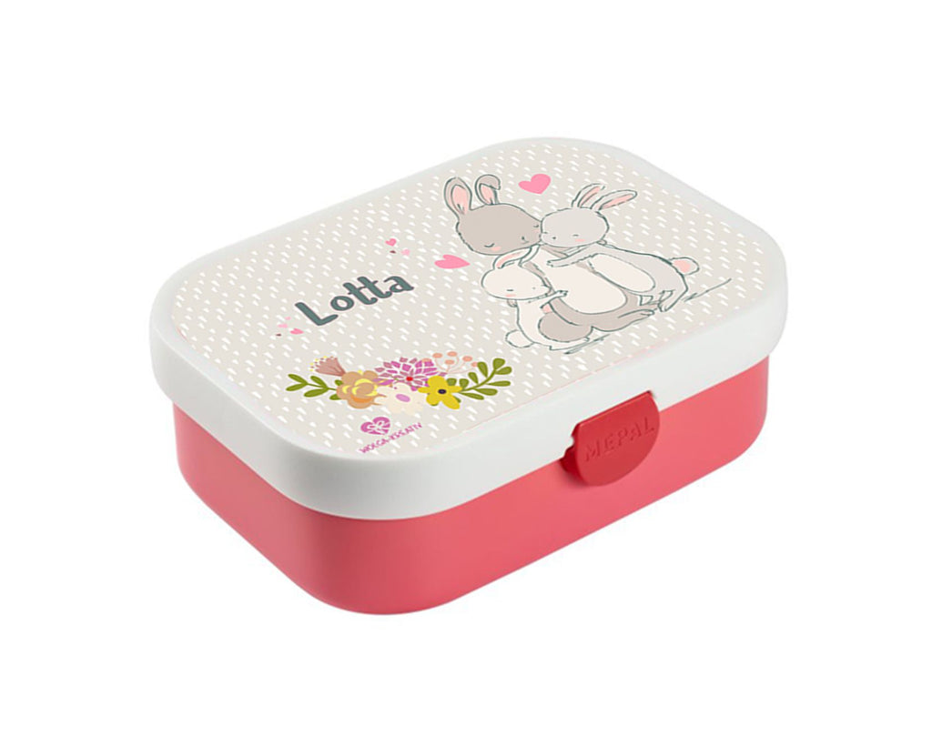 personalisierte Brotdose Bentobox Hasenfamilie Lunchbox Name wolga-kreativ