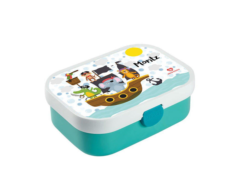 personalisierte Brotdose Bentobox Piratentiere Lunchbox Name wolga-kreativ