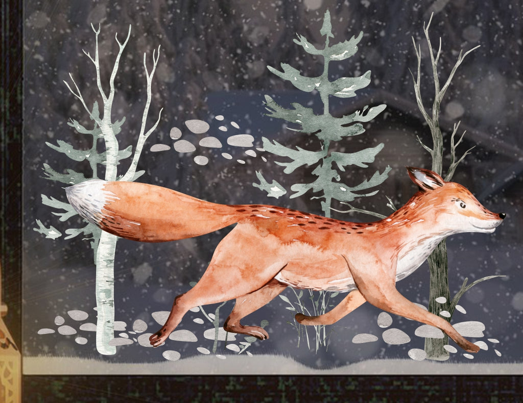 Fensterbild Weihnachtsdeko Fuchs - wolga-kreativ