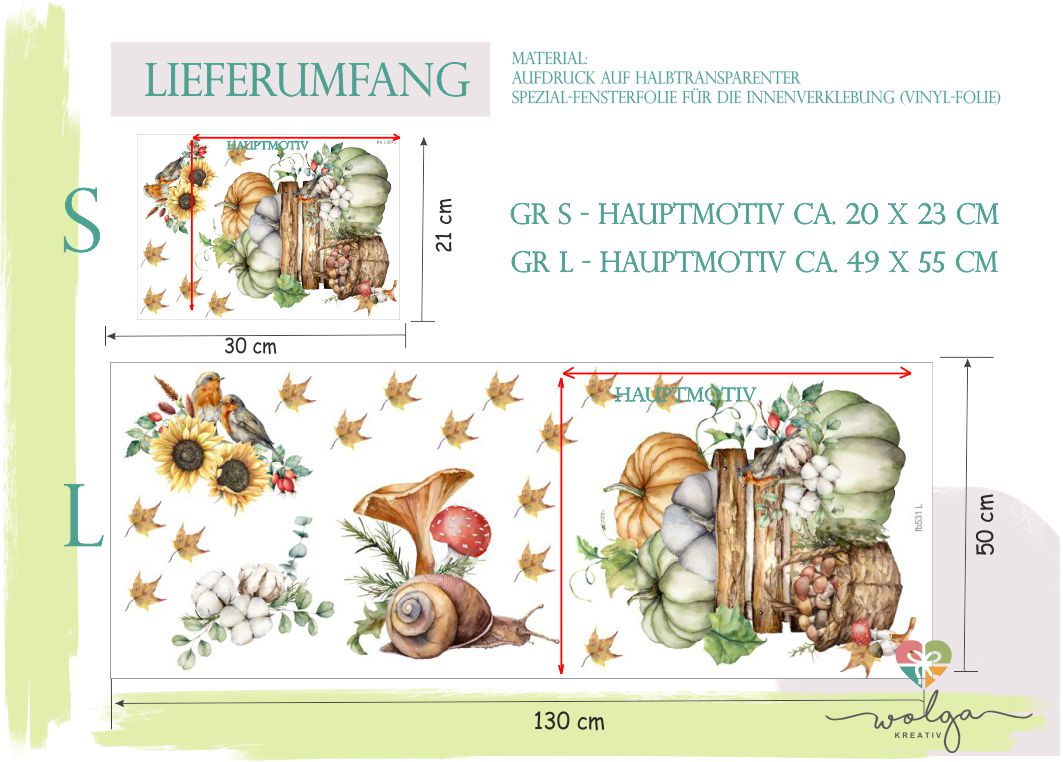 fensterbild fenstersticker fensteraufkleber kürbis herbst wolga-kreativ